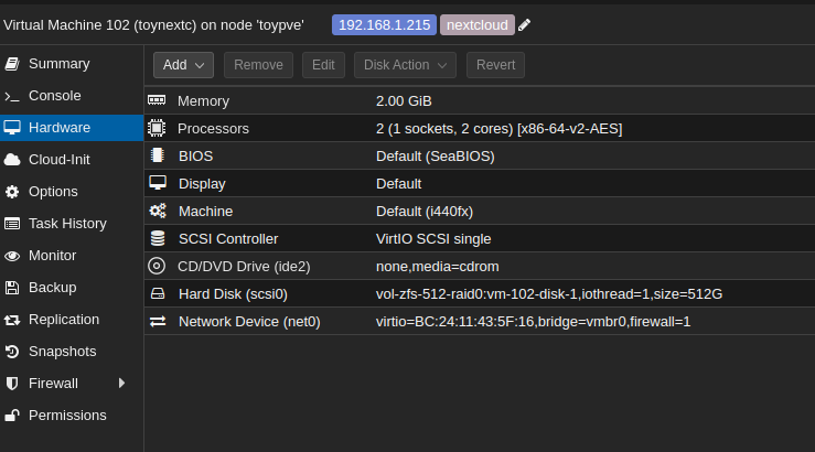 Proxmox: bestehende Harddisk importieren