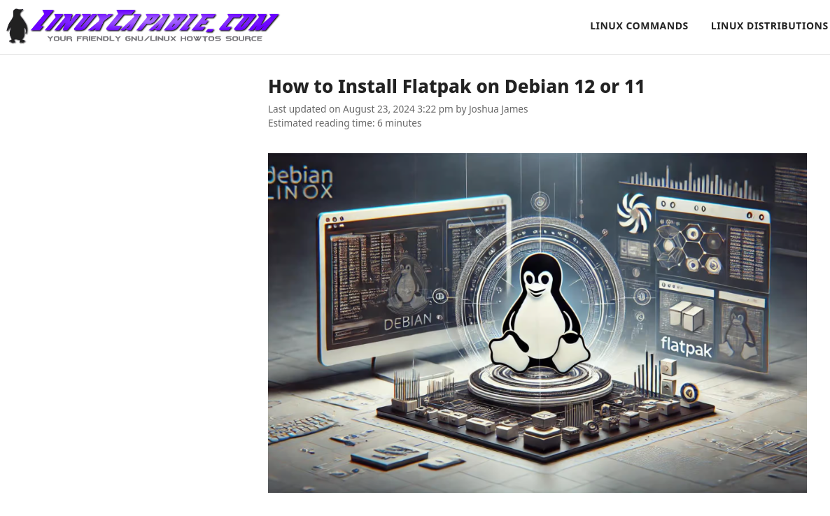 Flatpak Support Installation in Debian Linux